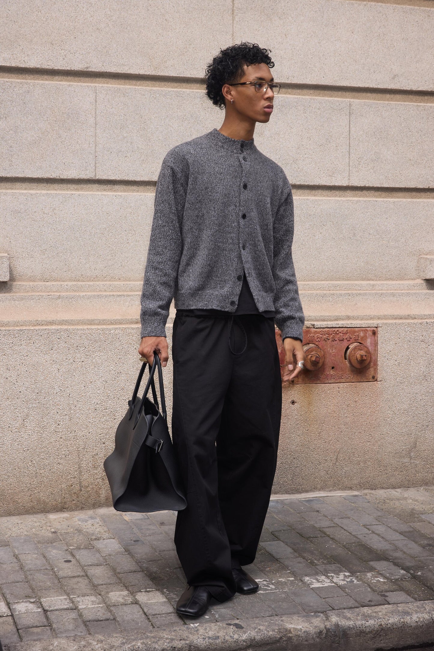 Street Style Curved-Leg Casual Pants