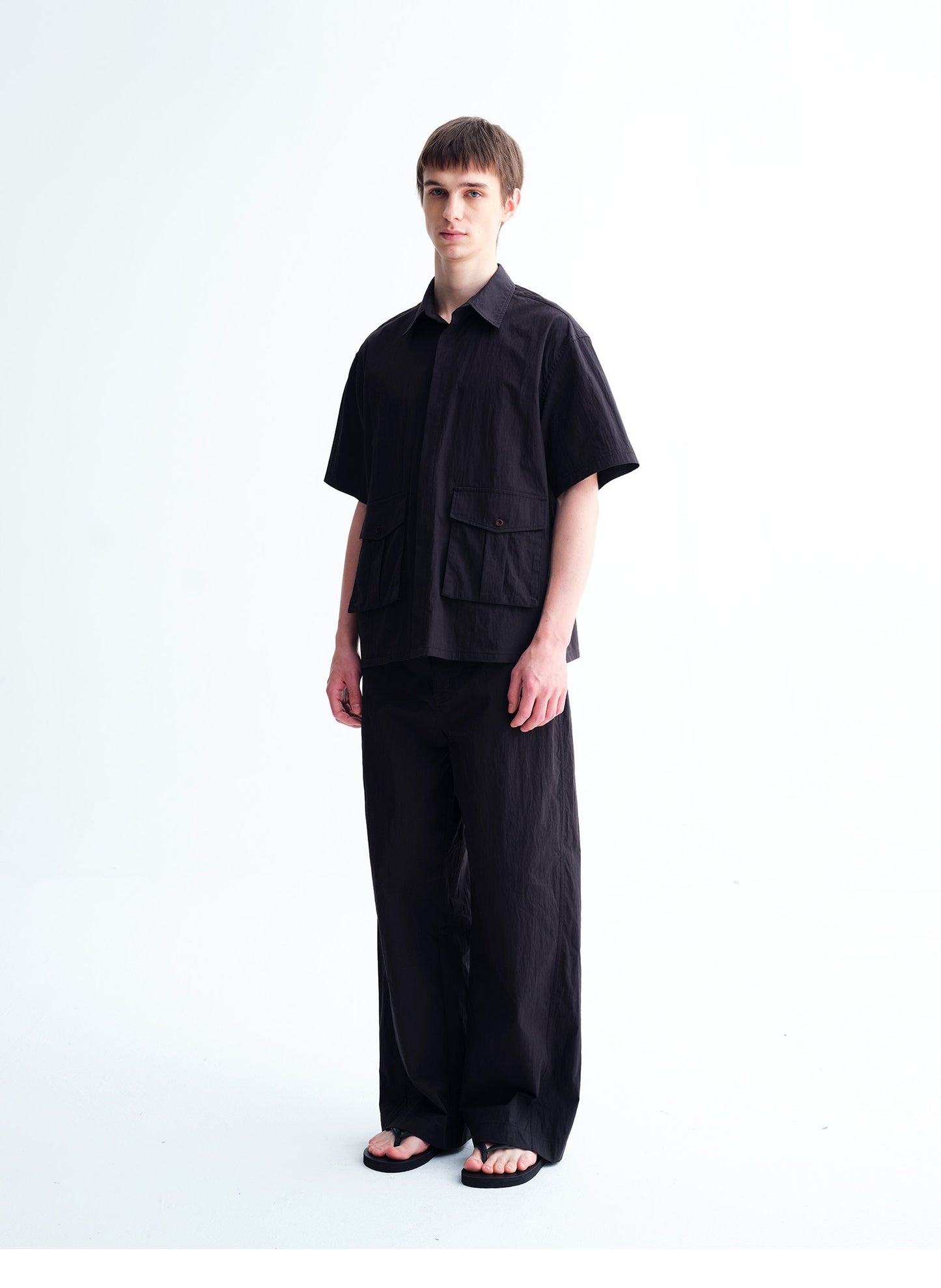Oversized Patch-Pocket Workwear Shirt
