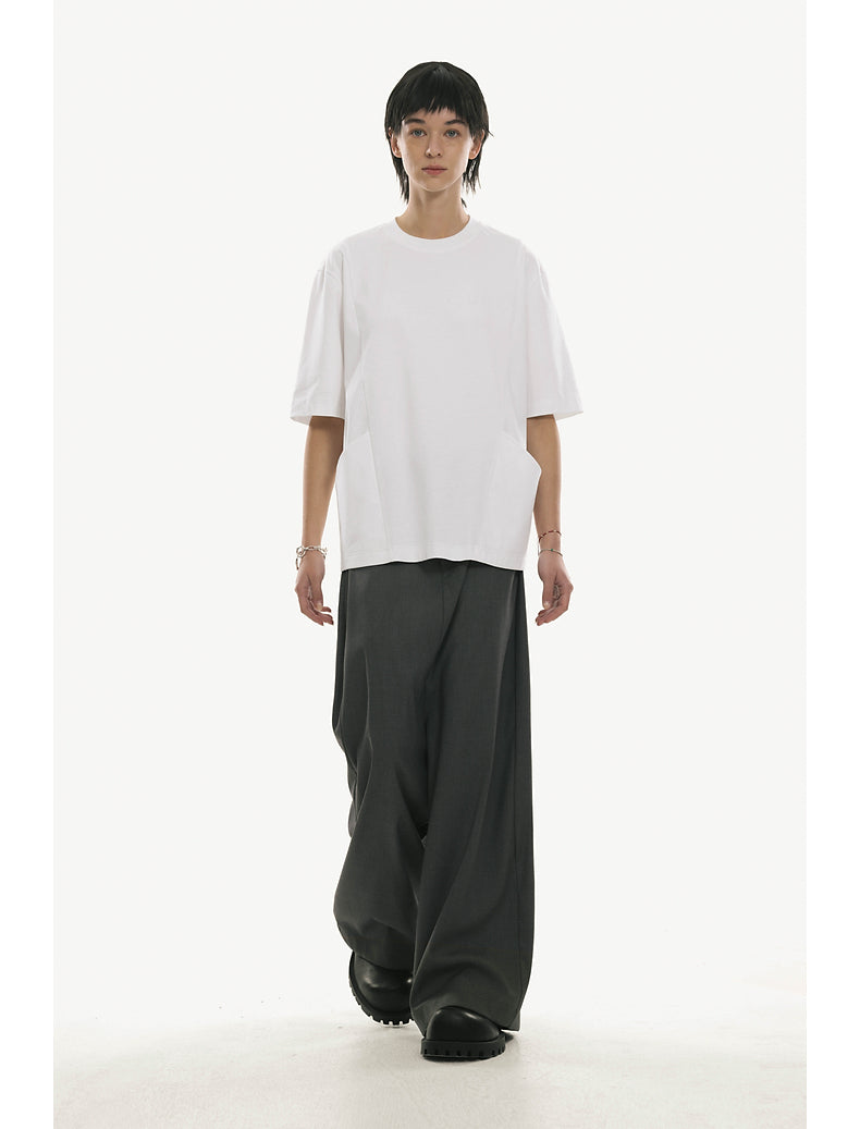 Low-end style silhouette drape pants