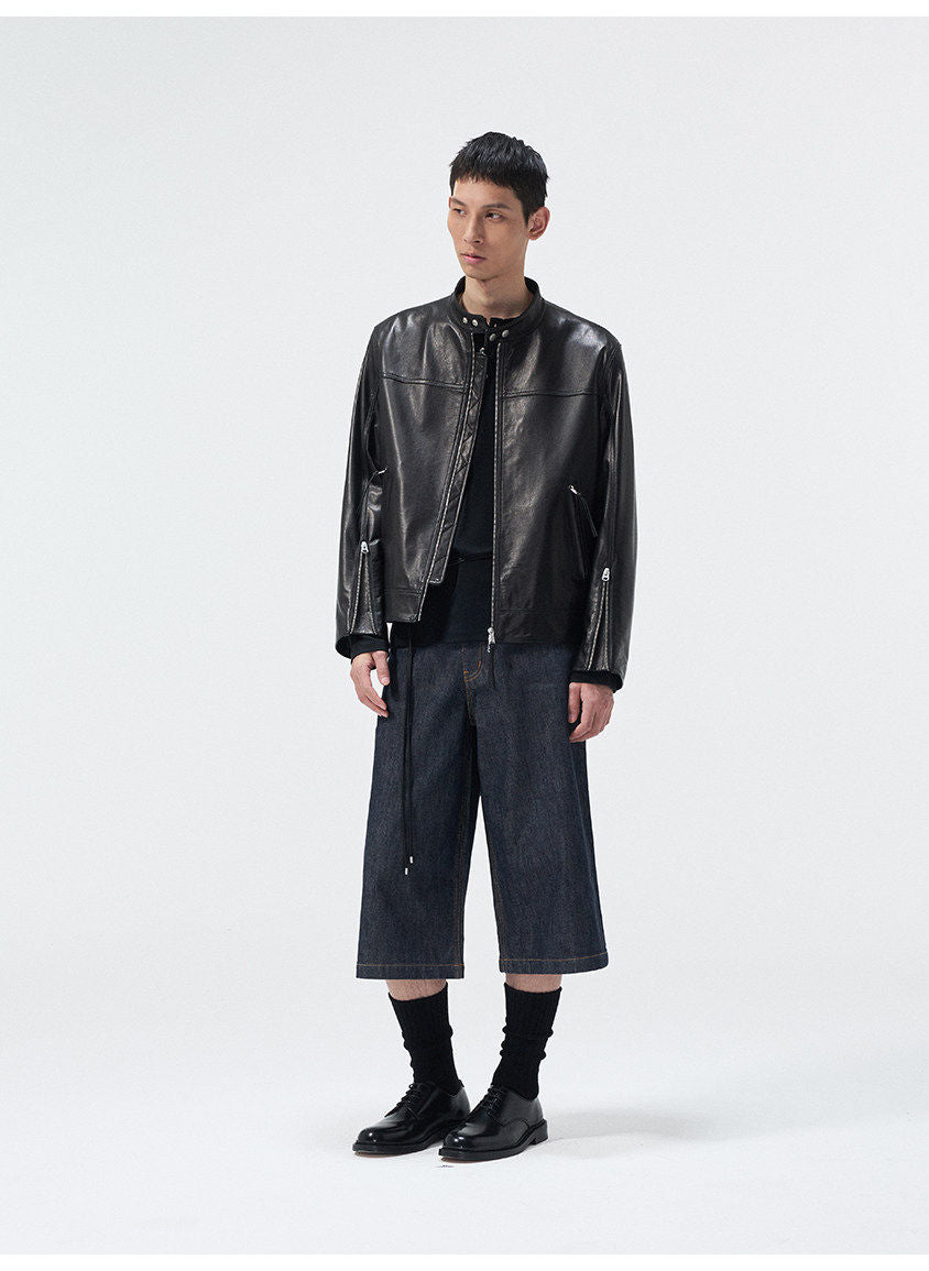 Imported Leather Short Jacket