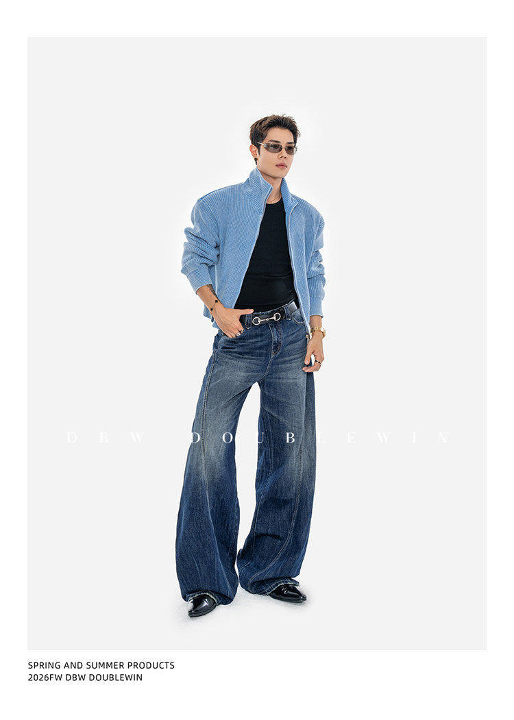 Wide-Leg Denim Pants