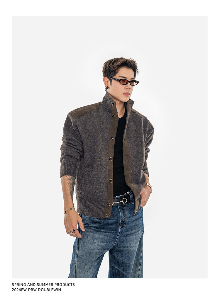 Retro Suede-Wool-Woven Hunting Jacket