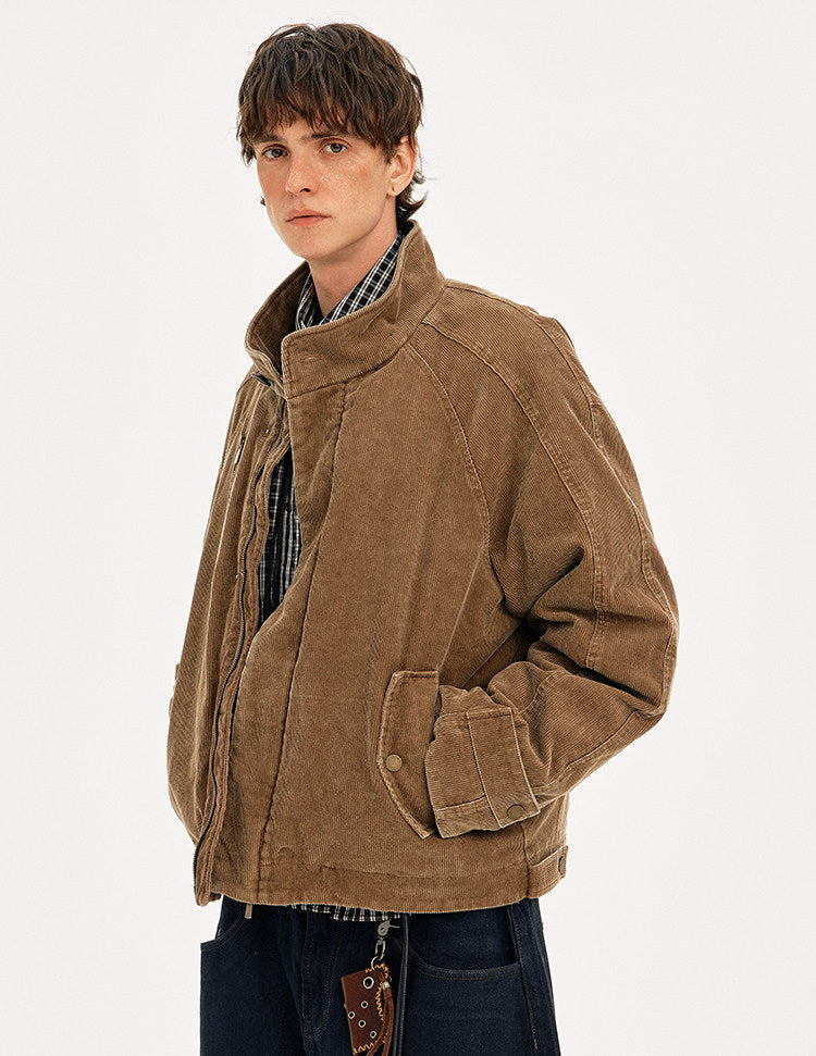 Stand Collar Corduroy Jacket