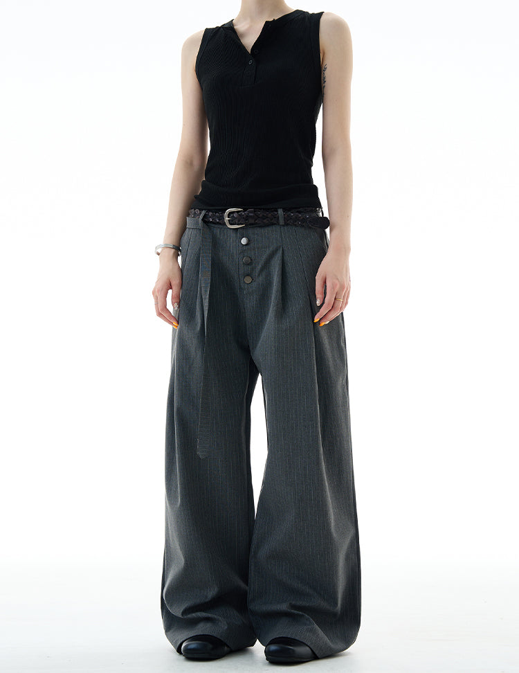 Drape Stripe Casual Pants