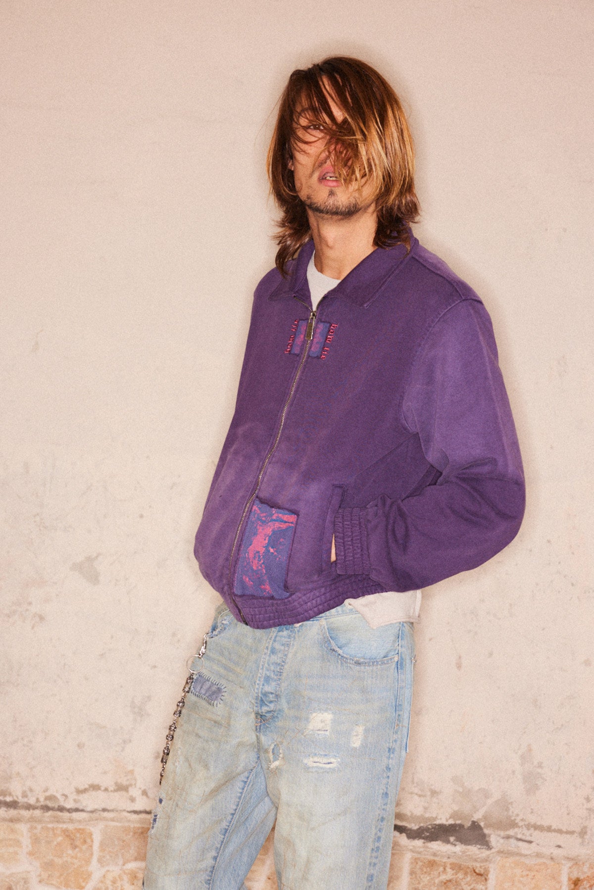 Appliqué Print Washed Sweatshirt