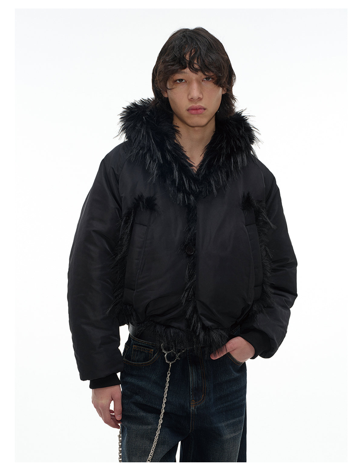 Nylon Fur Collar Cotton Jacket