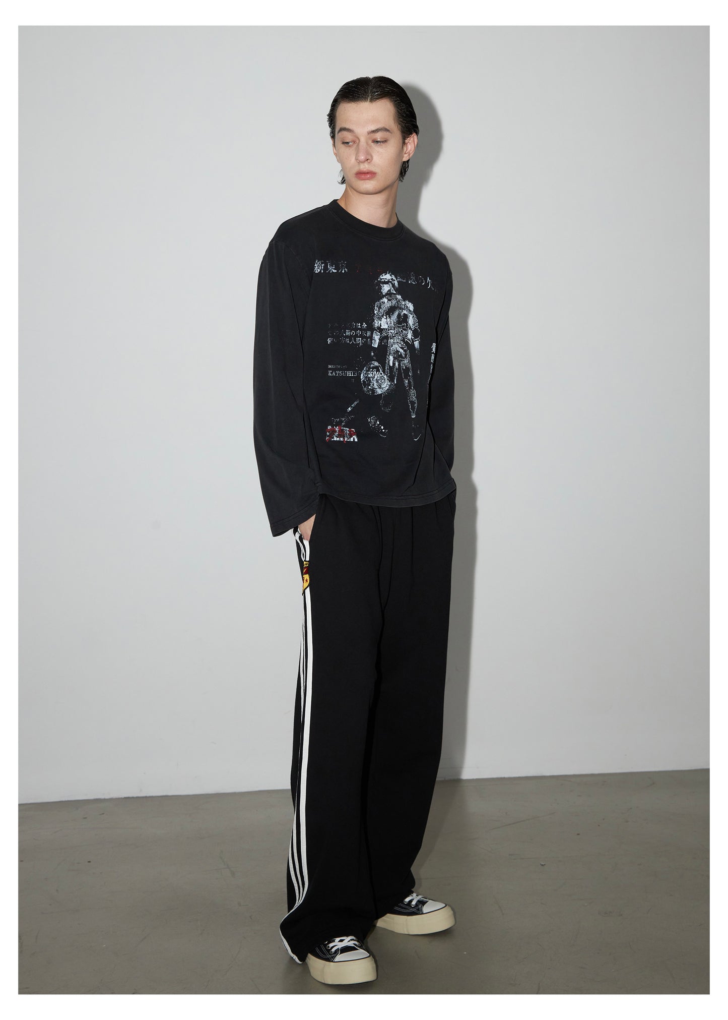 Printed T-shirt with wash treatment