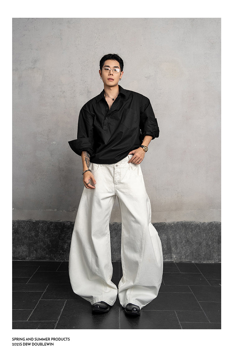 Asymmetrical Lapel Shirt