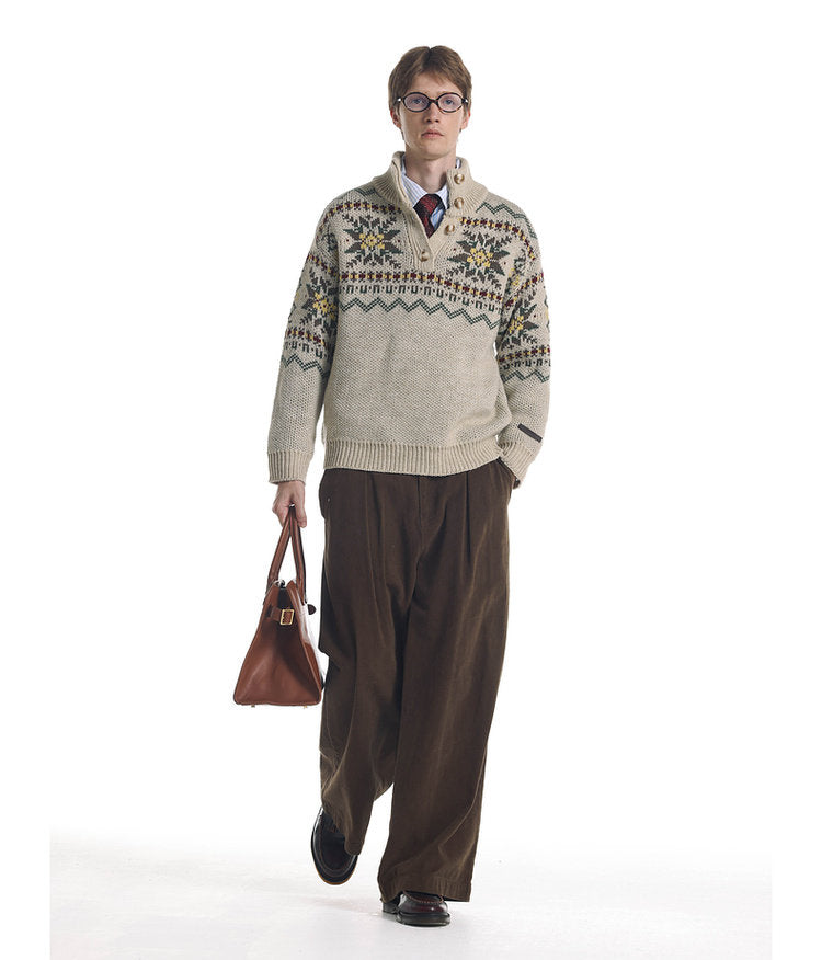 Wool Blend Color Block Sweater