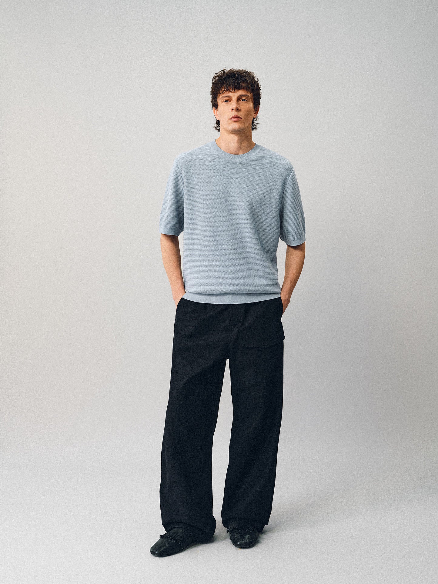 Short-sleeve knit shirt