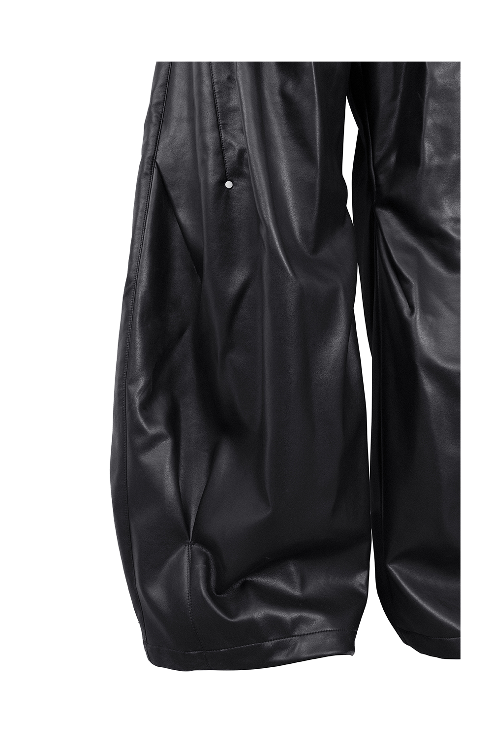 Stud Button Leather Pants