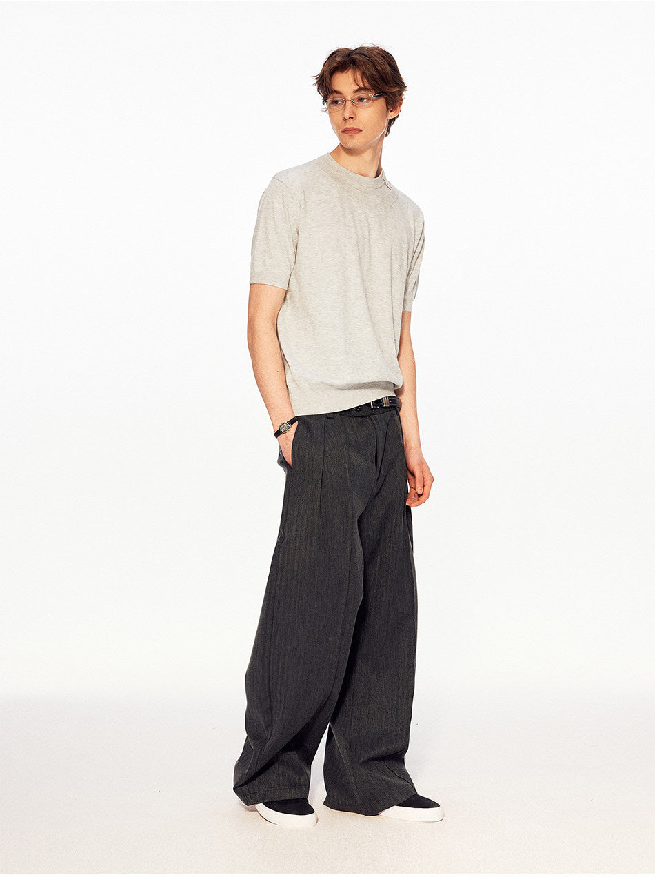 Faux Two-Piece Knit Shirt