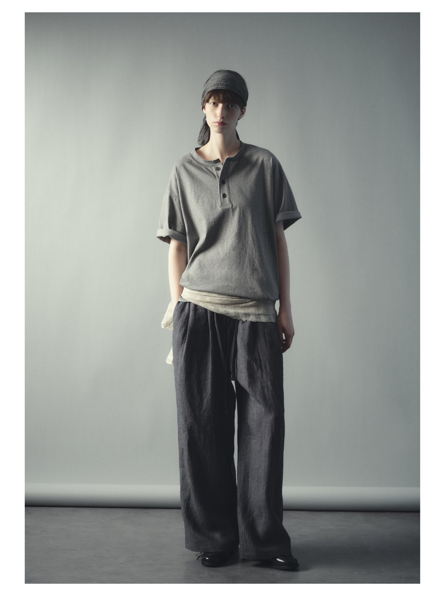 Basic Wash Henry-Neck T-Shirt