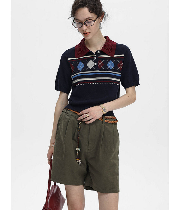 Lightweight knit polo shirt