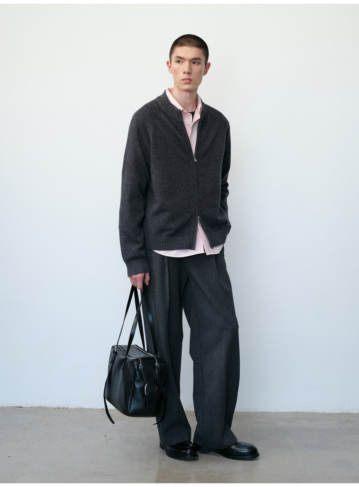 Pure Wool Zipper Cardigan