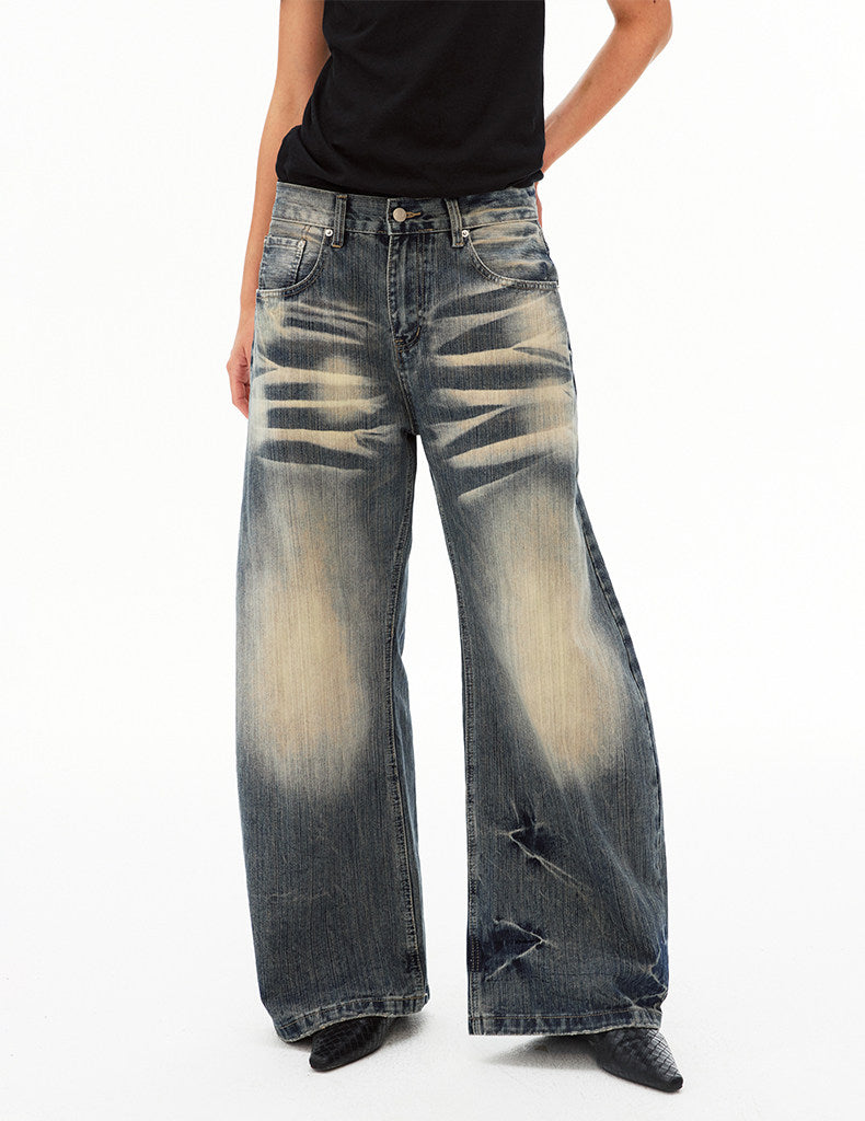 Vintage-style Washed Whiskey Jeans