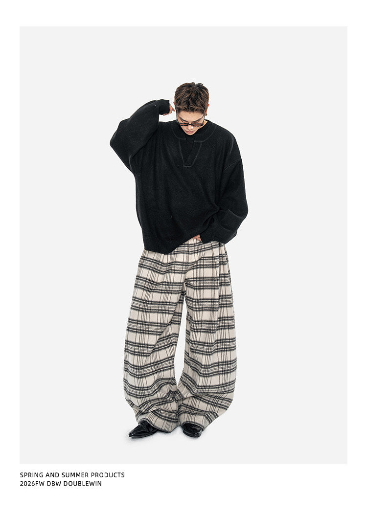 Oversized Wool-Blend V-Neck Sweater