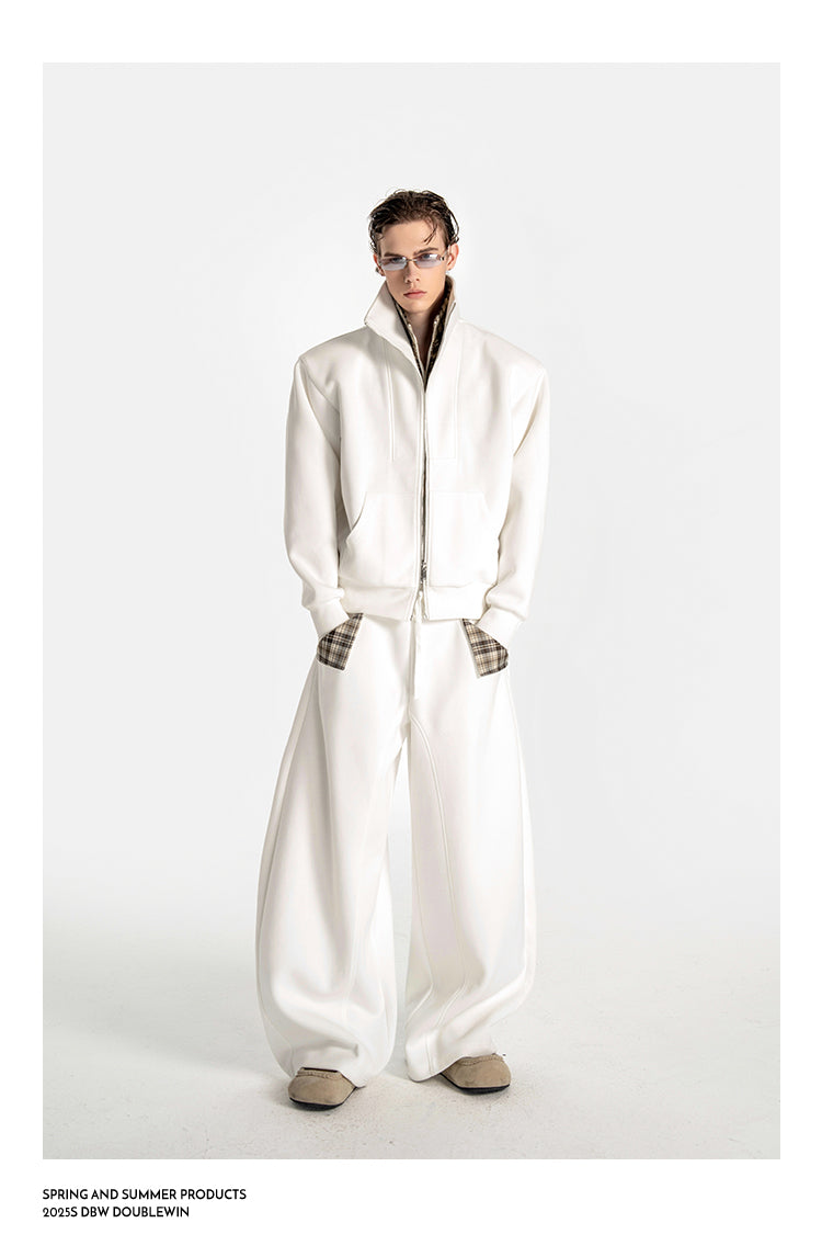 Fake Two-Piece Zipper Sweatshirt