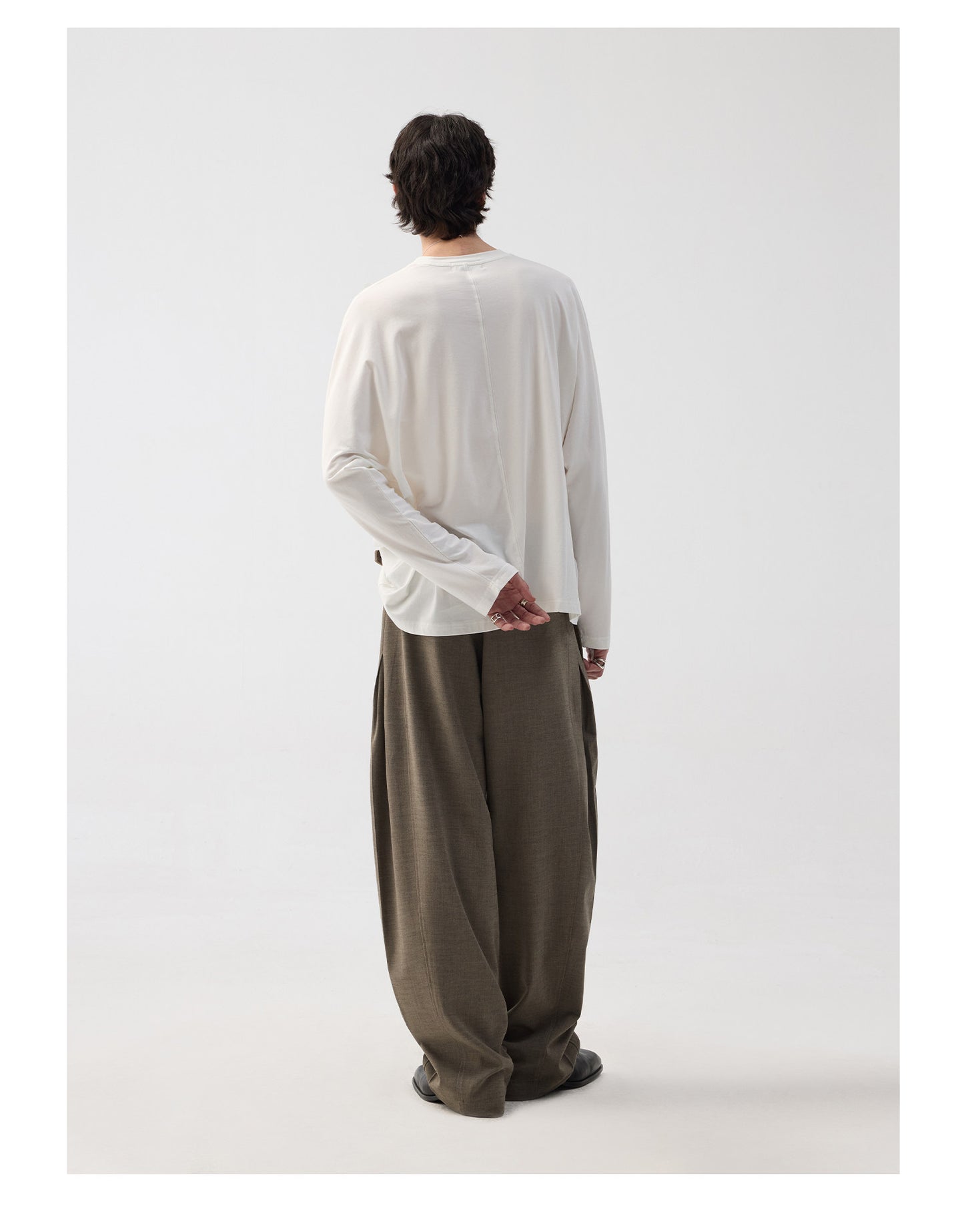 Side-Stitched Pleated Casual Pants