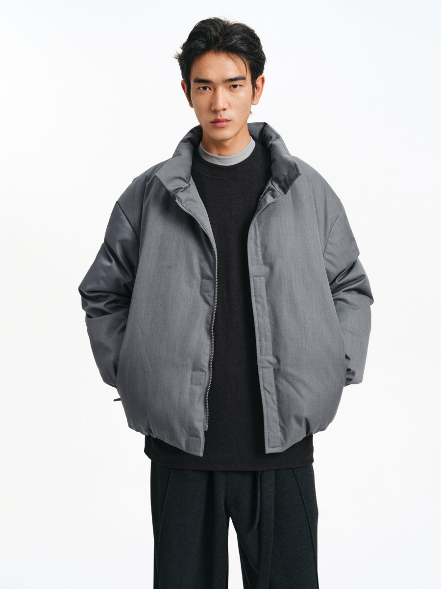 Linen-Style Down Jacket