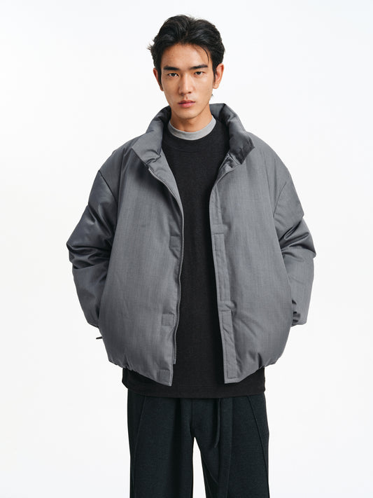 Linen-Style Down Jacket
