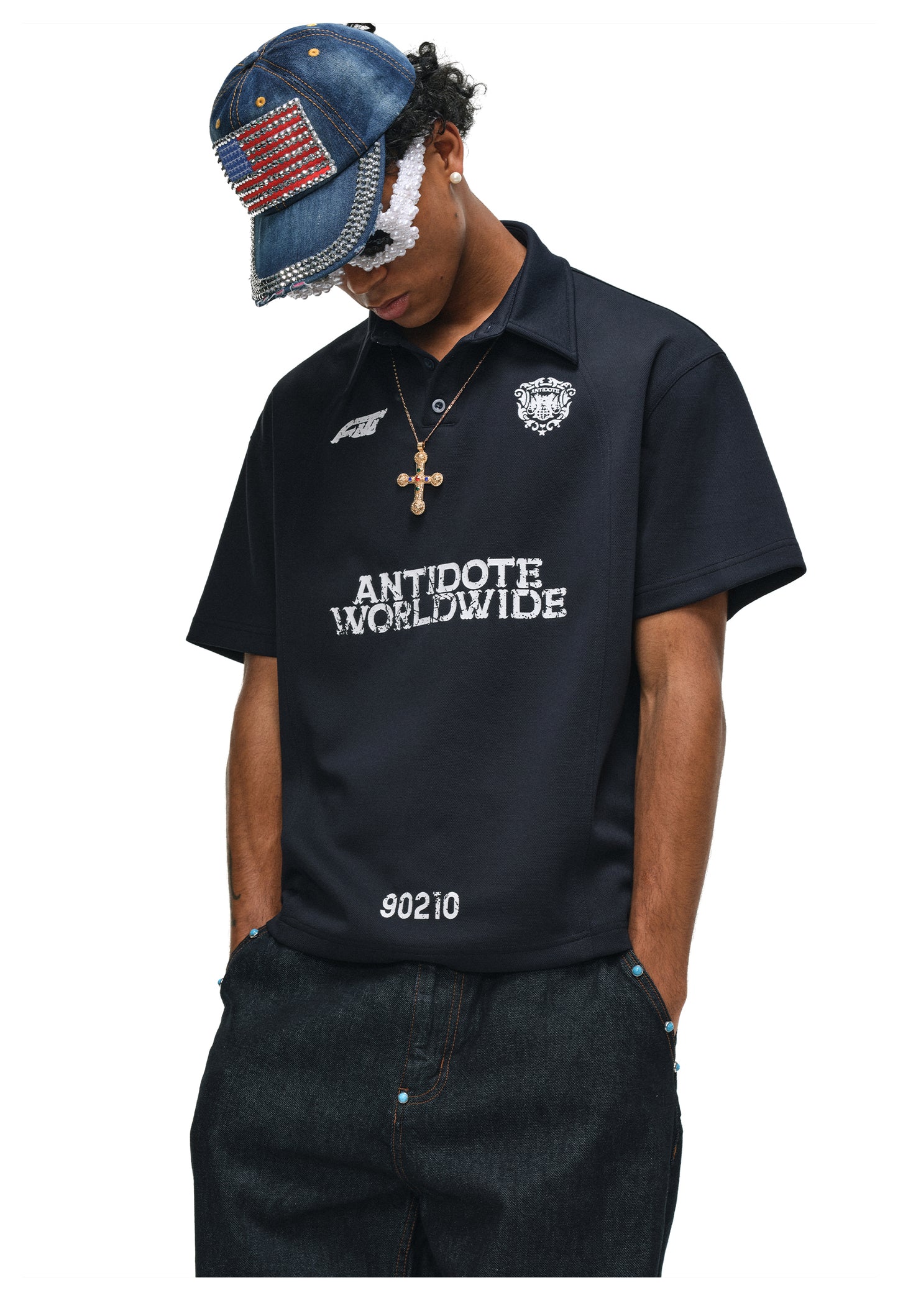 Retro Print Polo Shirt