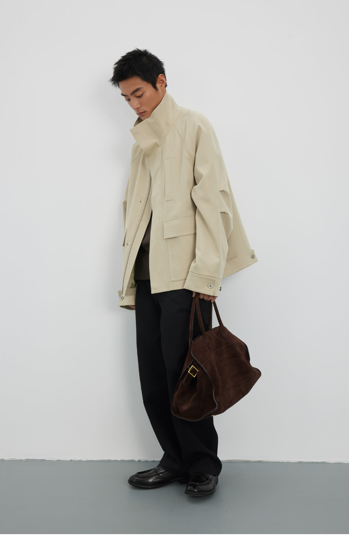 Stand collar short jacket