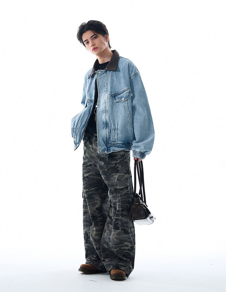 Niche Design Washed Denim Jacket