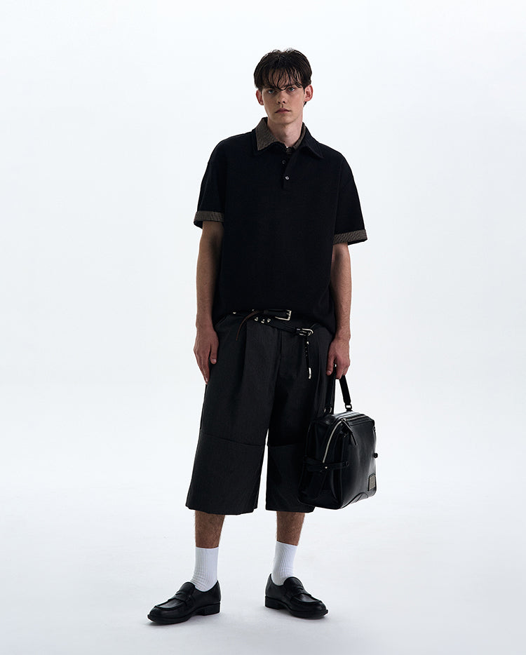 Stitched faux two-piece T-shirt