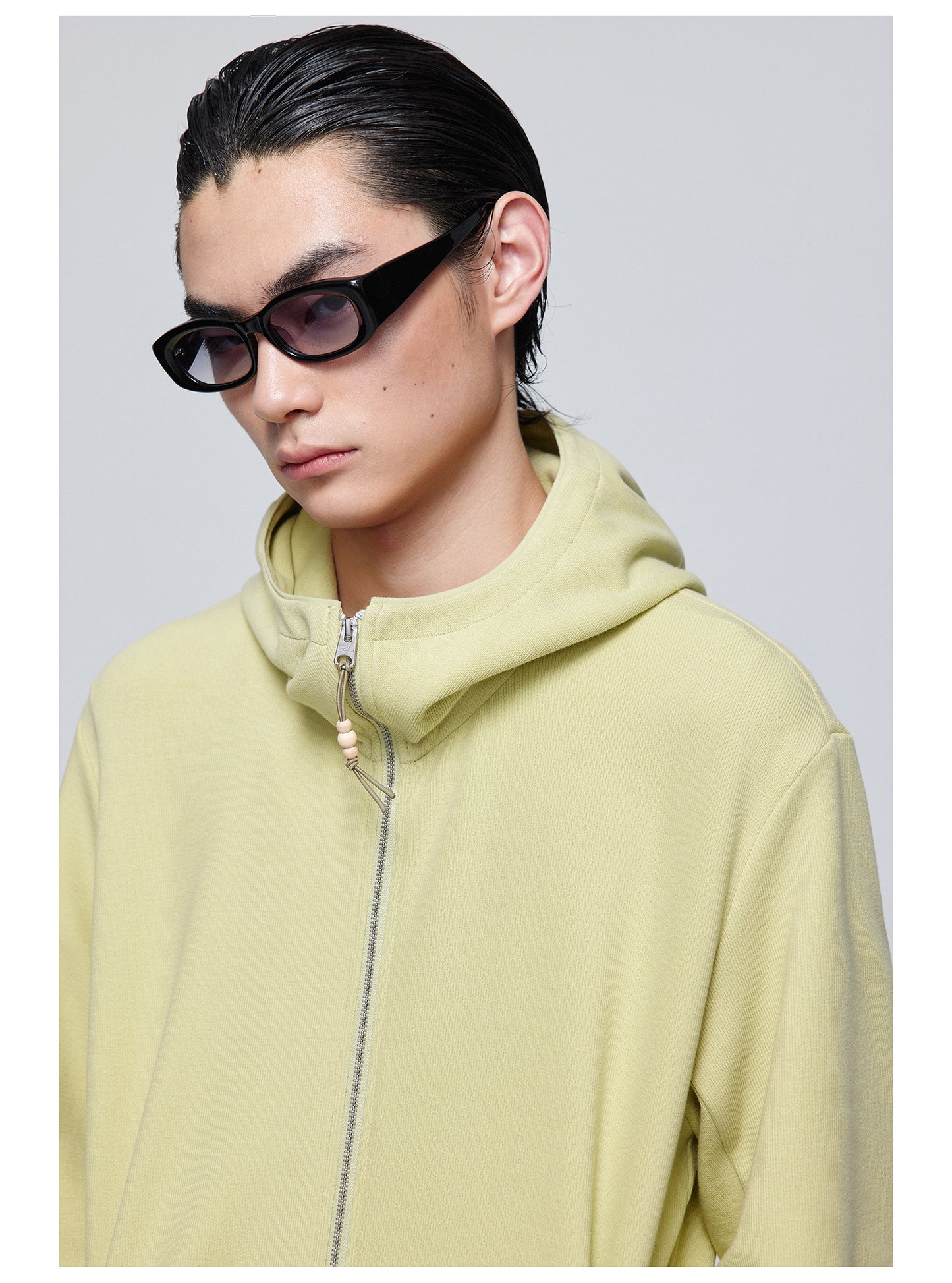 Zipper Basic Hooded Sweatshirt