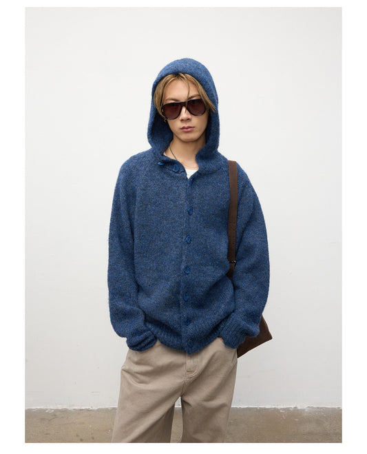 Mohair Hooded Cardigan