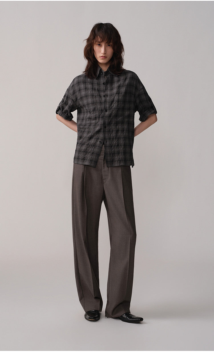 Checkered Shirt with Double Patch Pockets