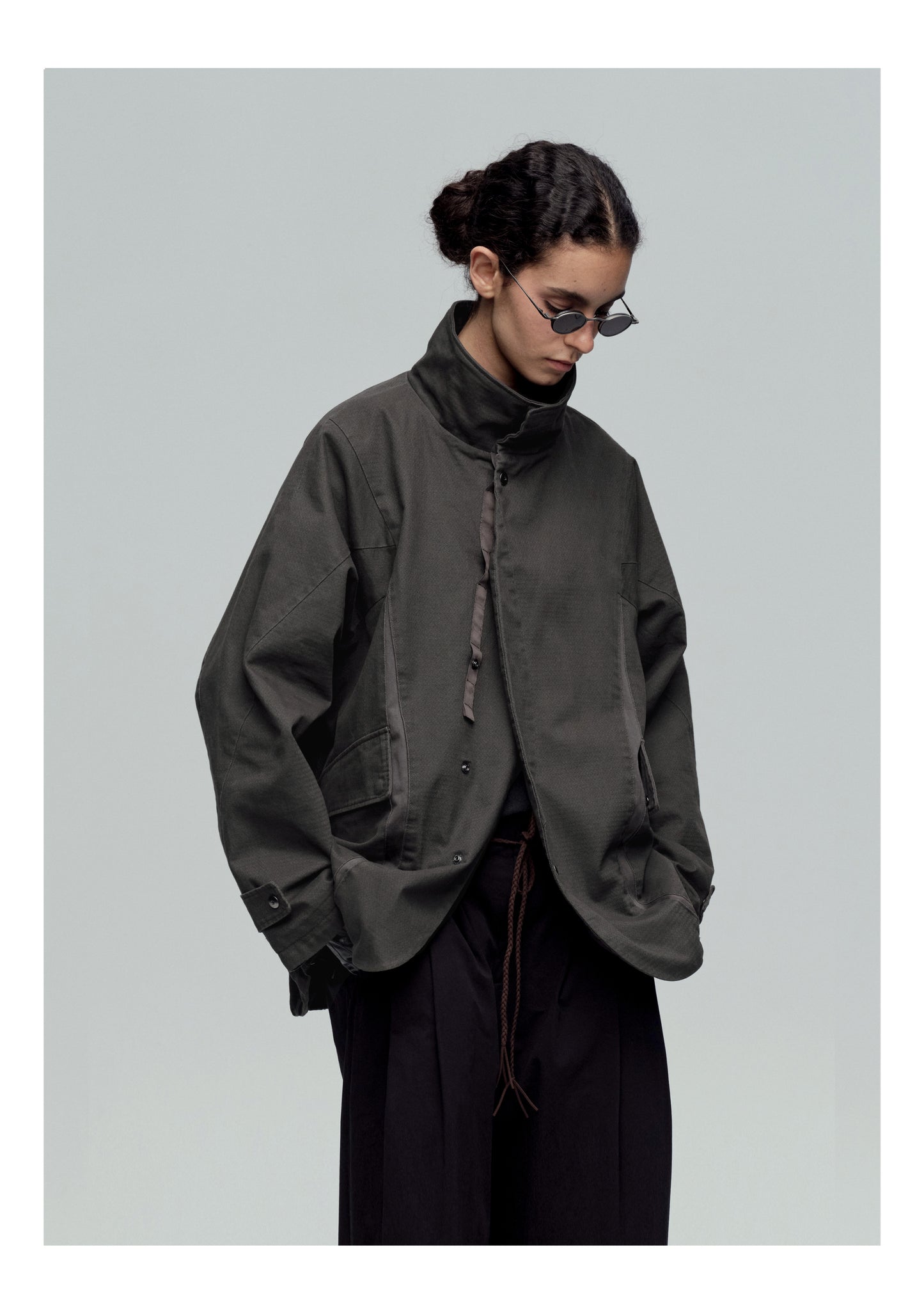 Stand Collar Stitched Jacket