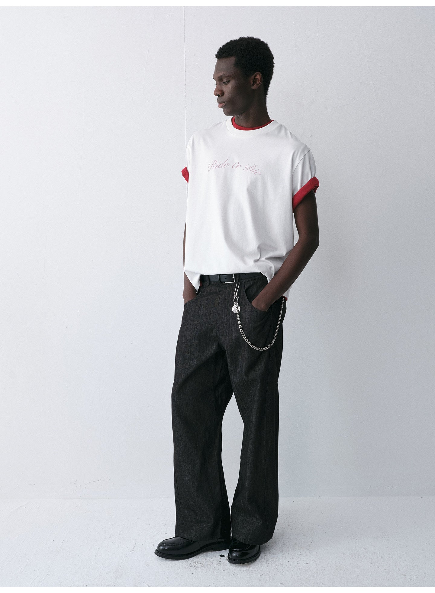 Round-Neck T-Shirt with Alphabet Print
