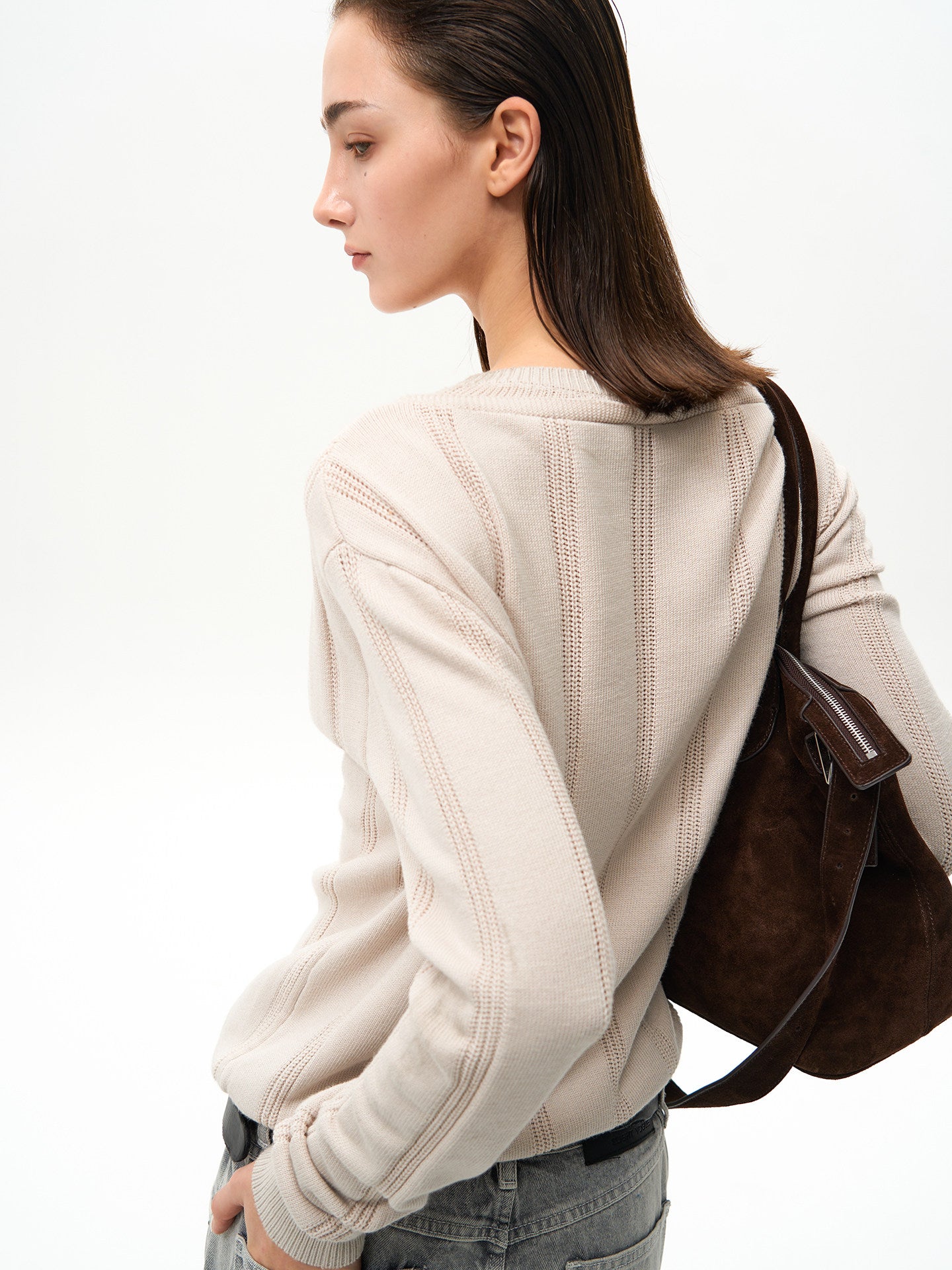 Double-Layer Faux Two-Piece Knit