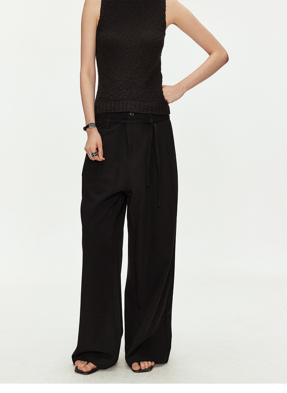 Casual Pants with Double-Pleat Design