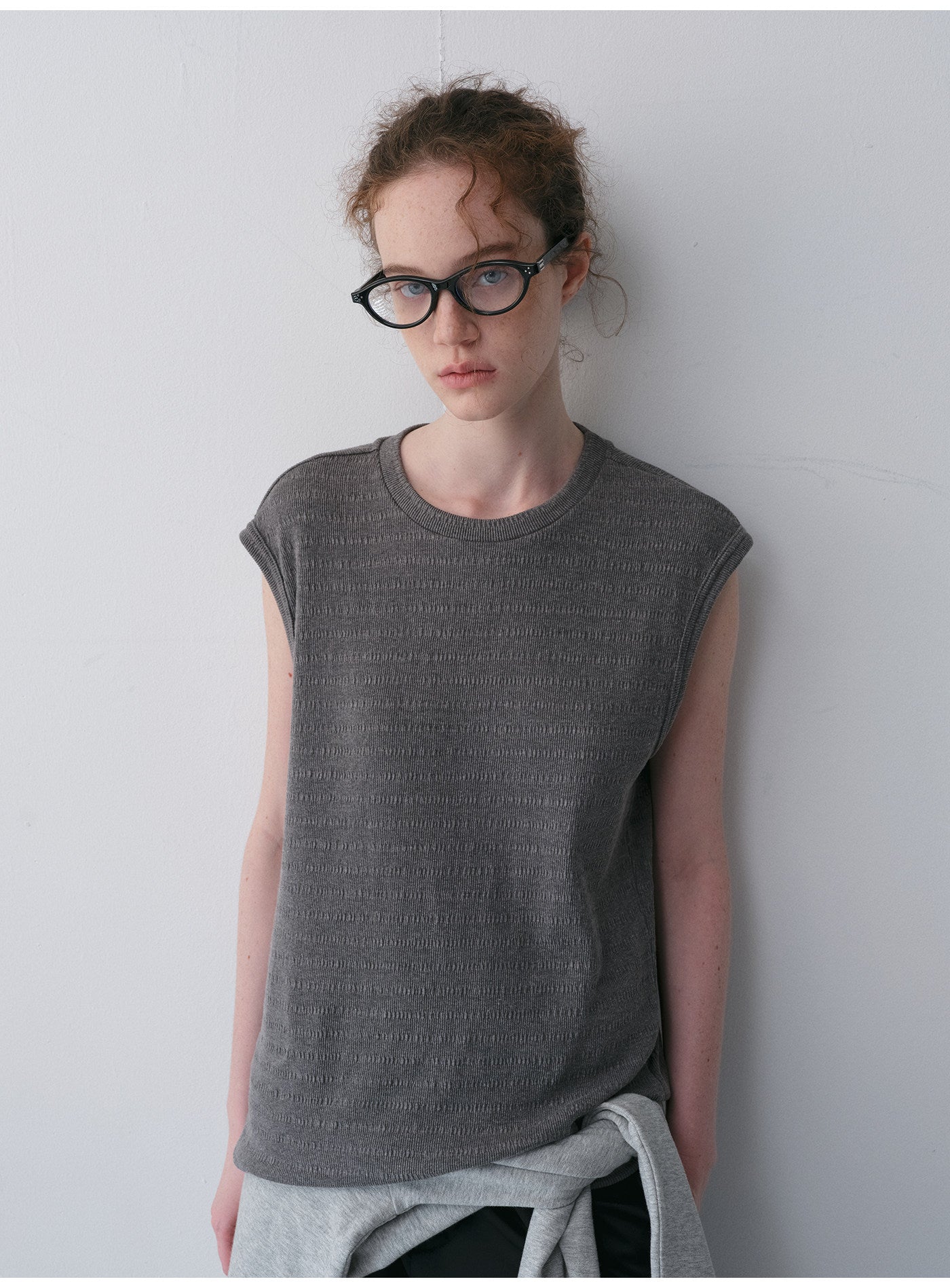 Cotton-Blend Sleeveless Shirt