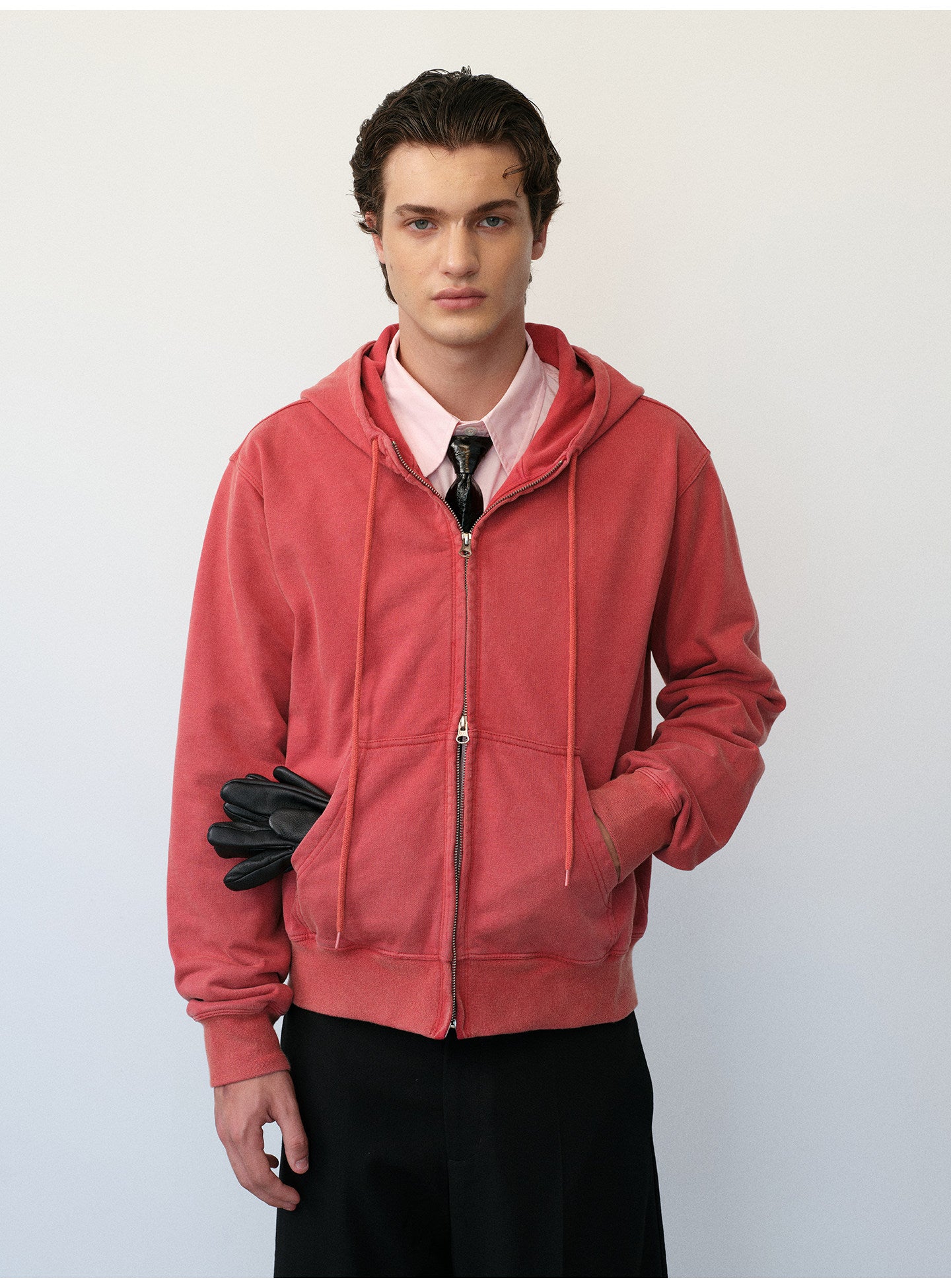 Distressed Hooded Sweatshirt