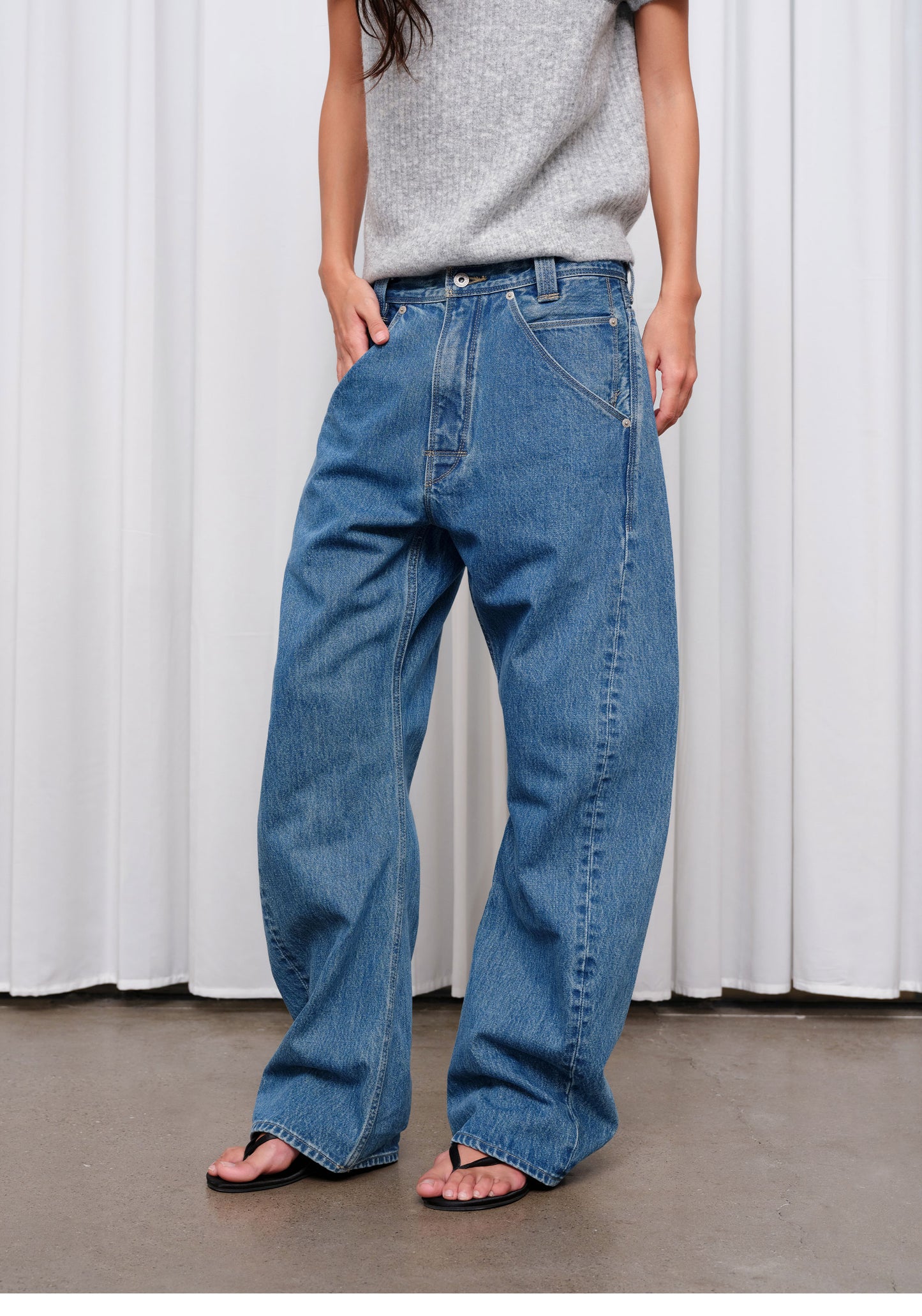 Snowflake-Wash Denim Pants