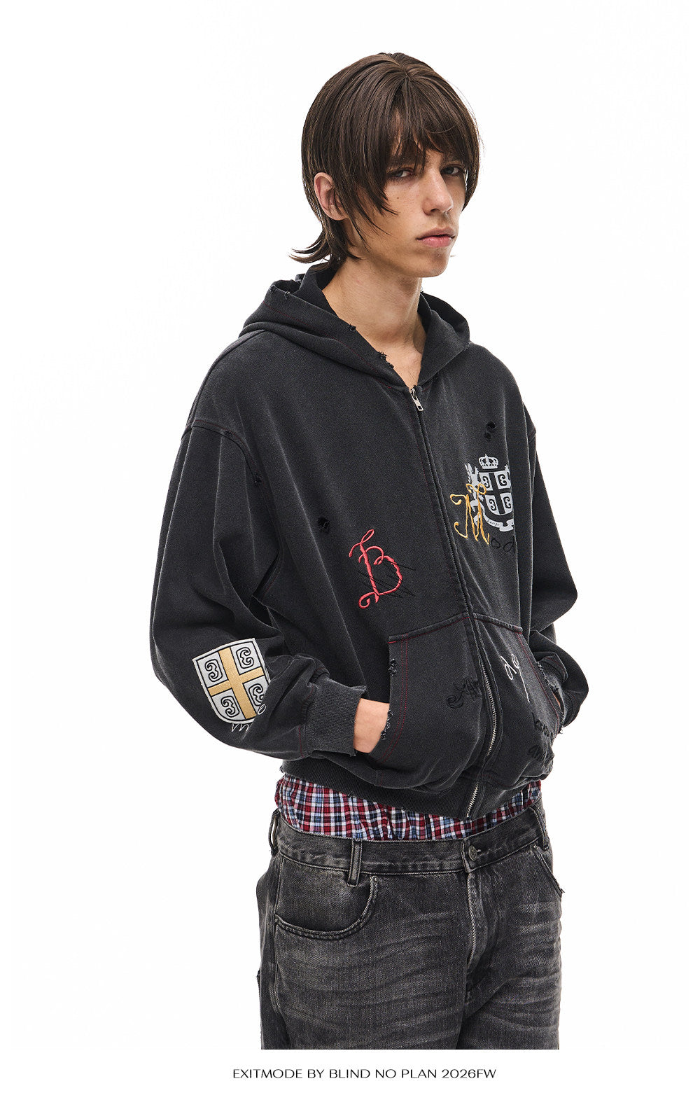 Vintage-Wash Sweatshirt with Embroidery