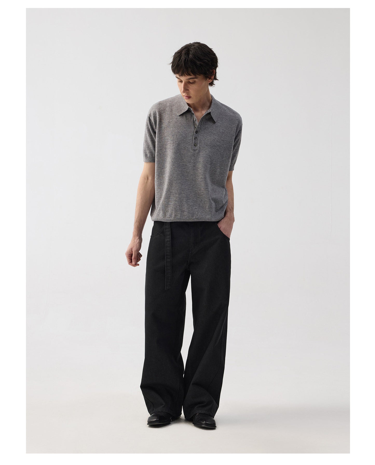 Adjustable Belt Loose Casual Denim Pants