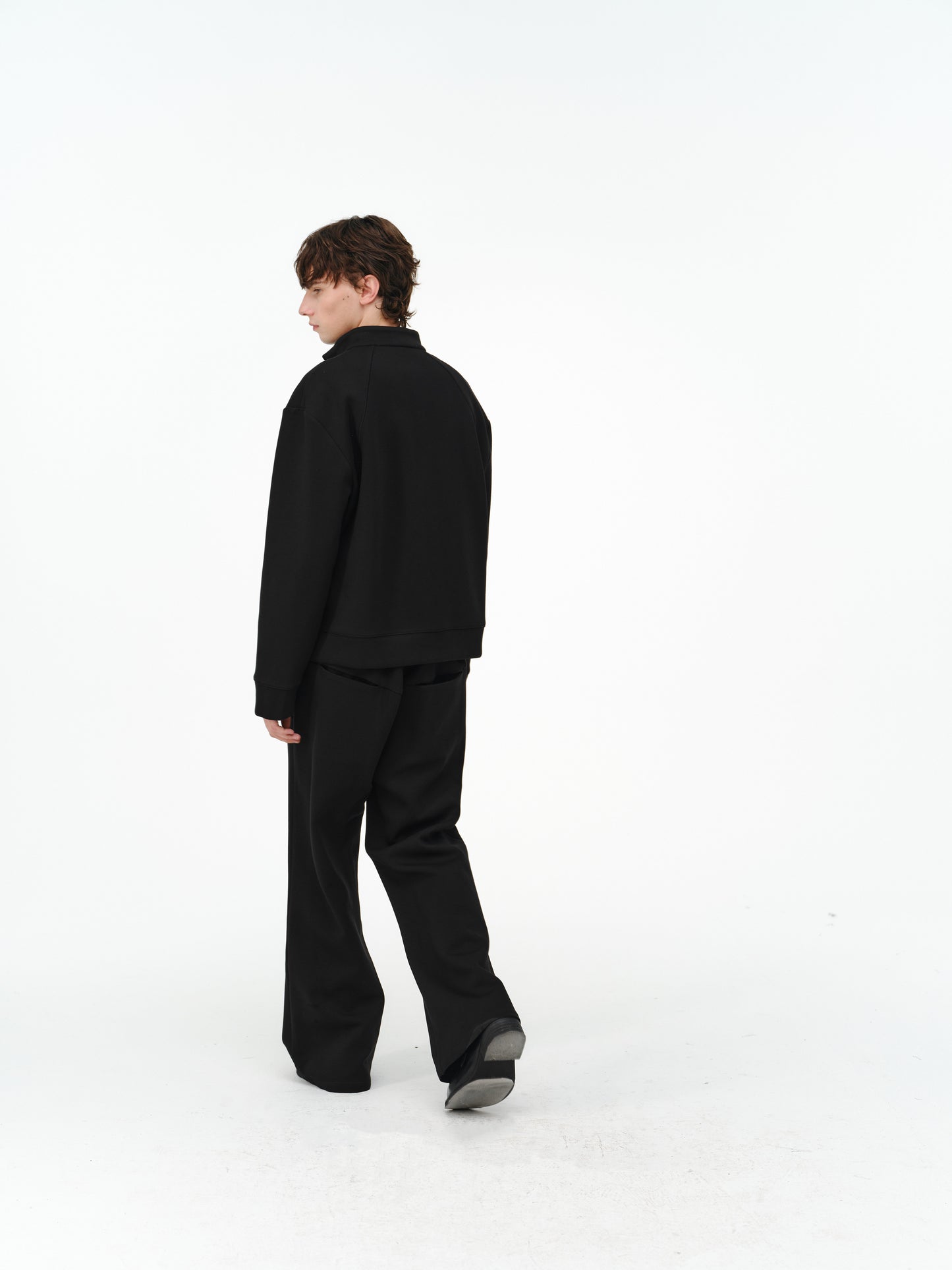 Stand-up Collar Zip-Up Sweatshirt
