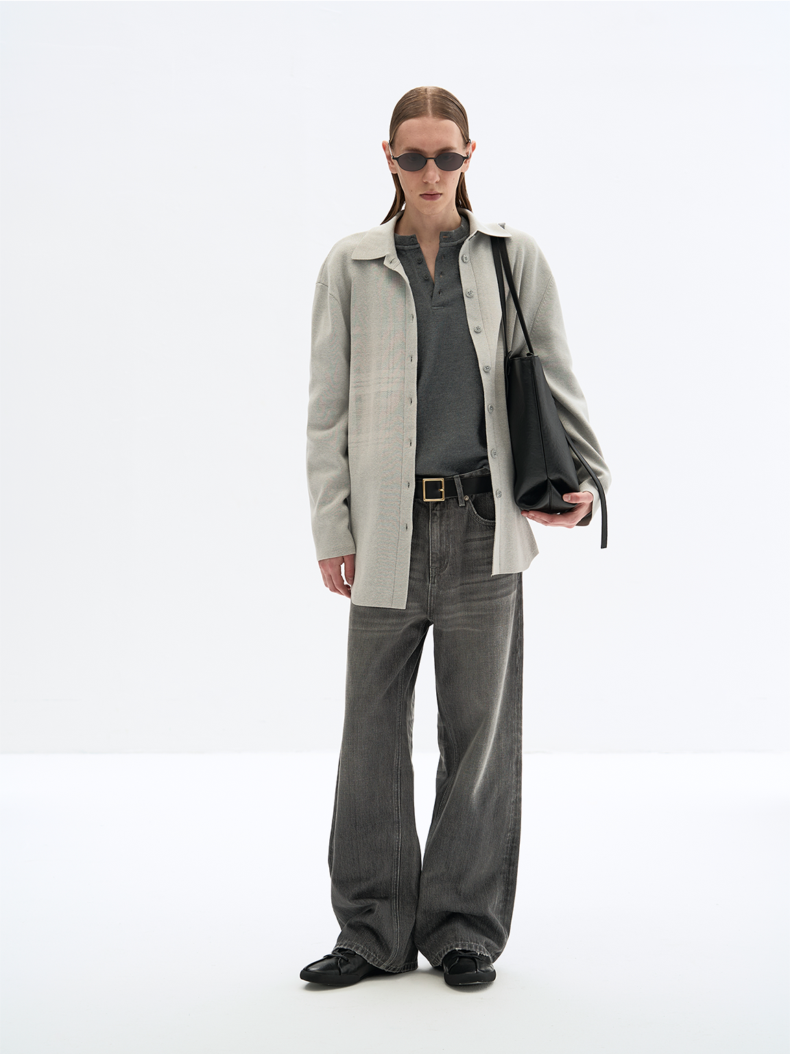 Mid-Length Drape Knit Cardigan