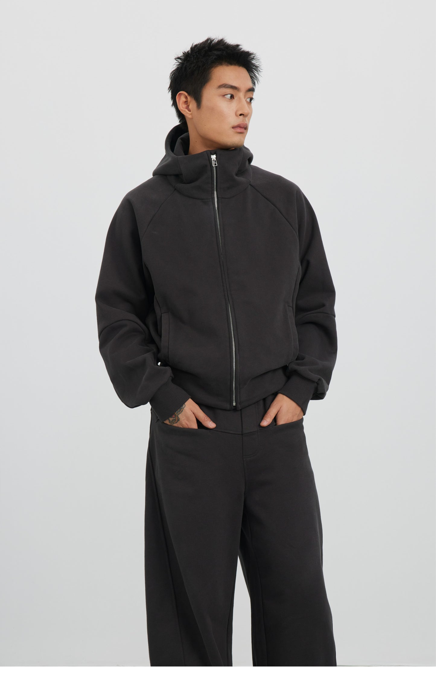 Turtleneck Hooded Sweatshirt