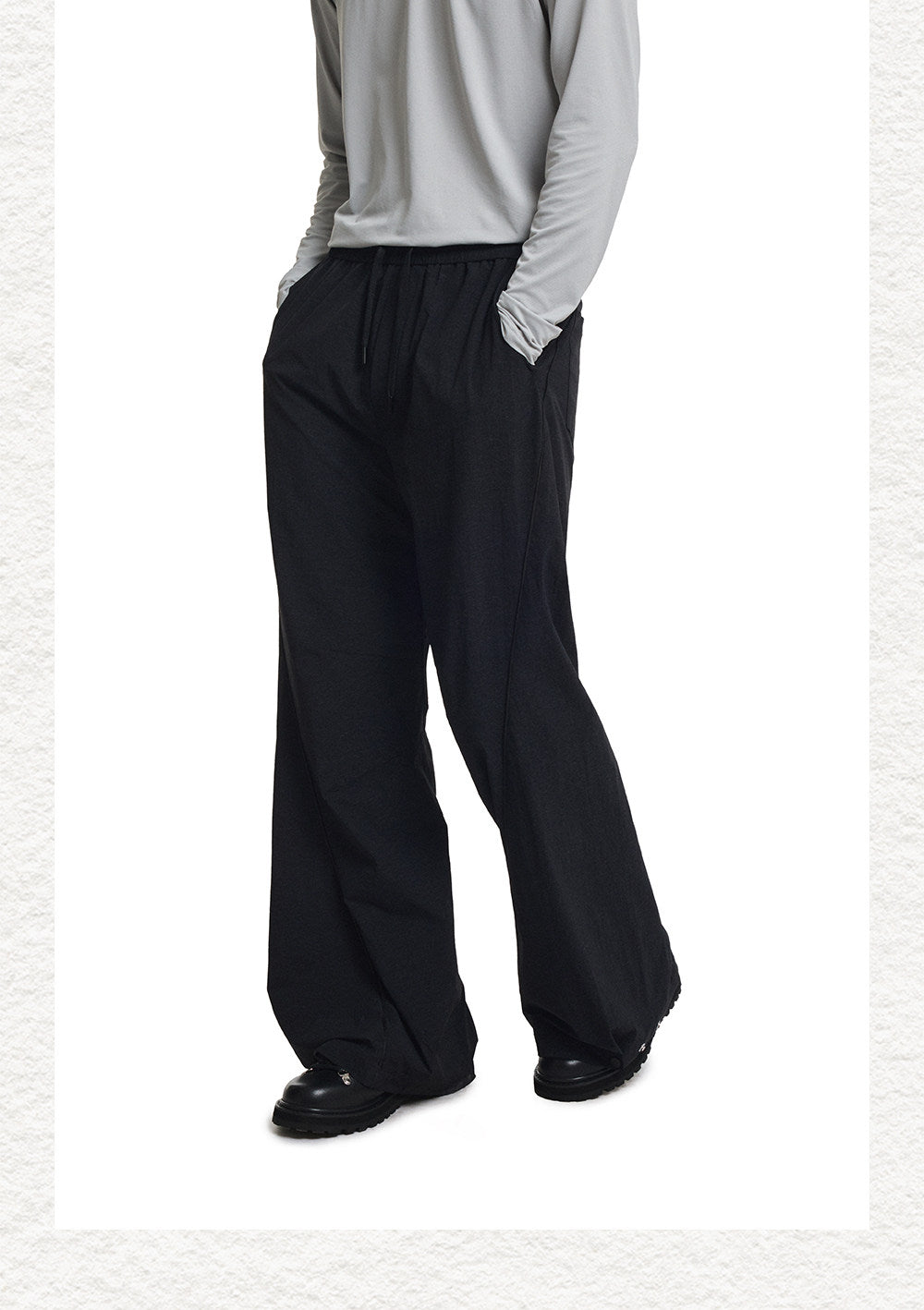 Casual Nylon Pants with Adjustable Hem Length