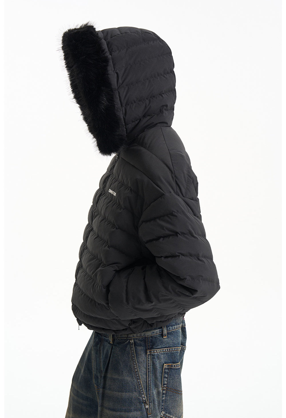 Detachable fur collar down jacket