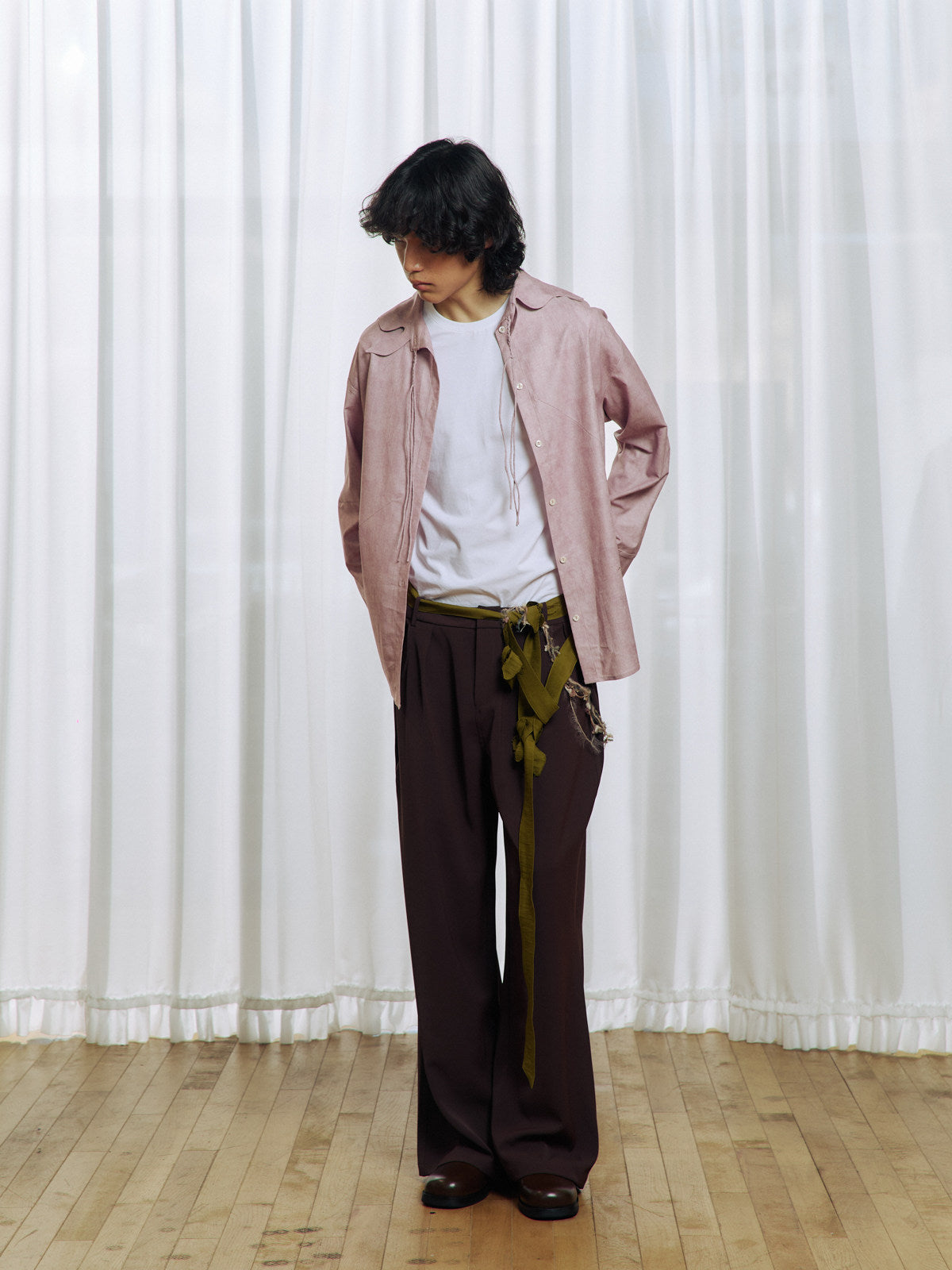 Flower Belt Casual Pants
