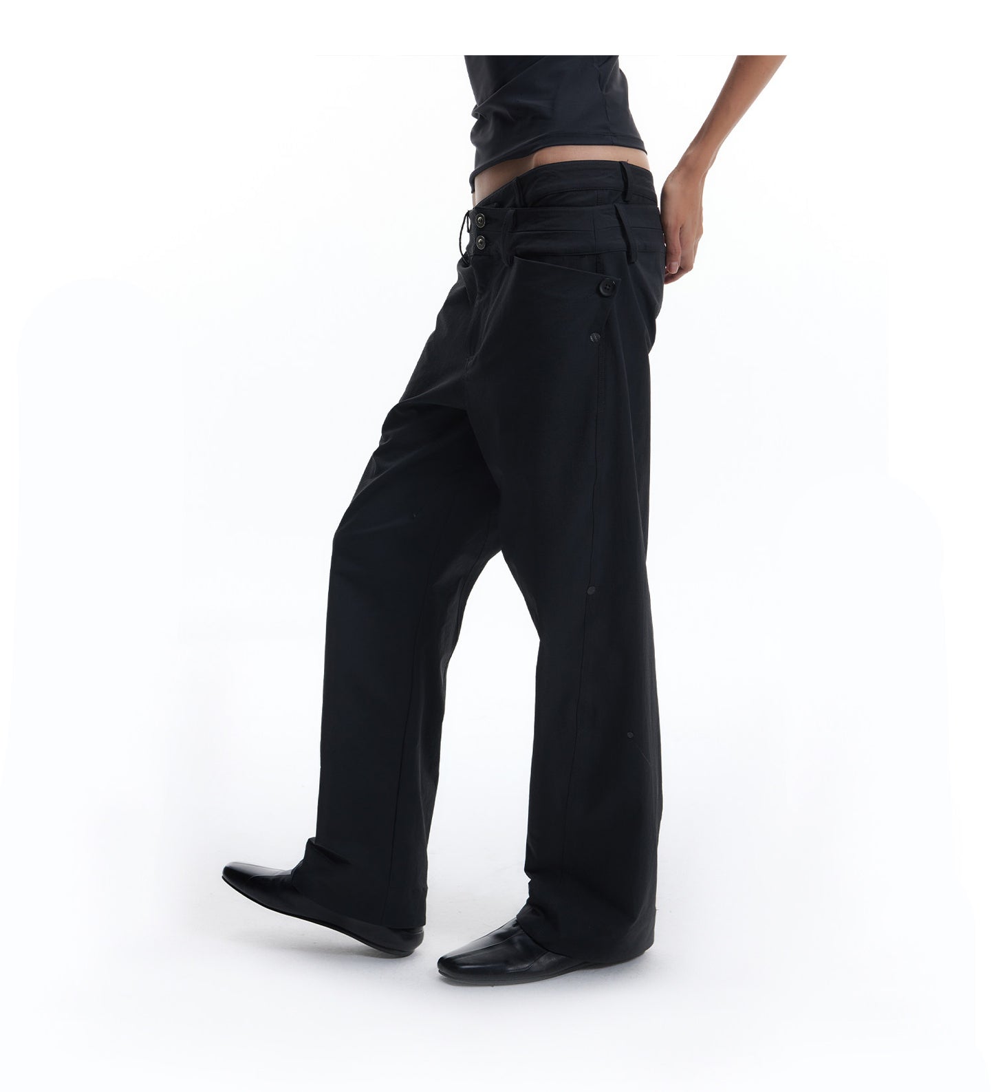 Multi-Structure Nylon Casual Pants