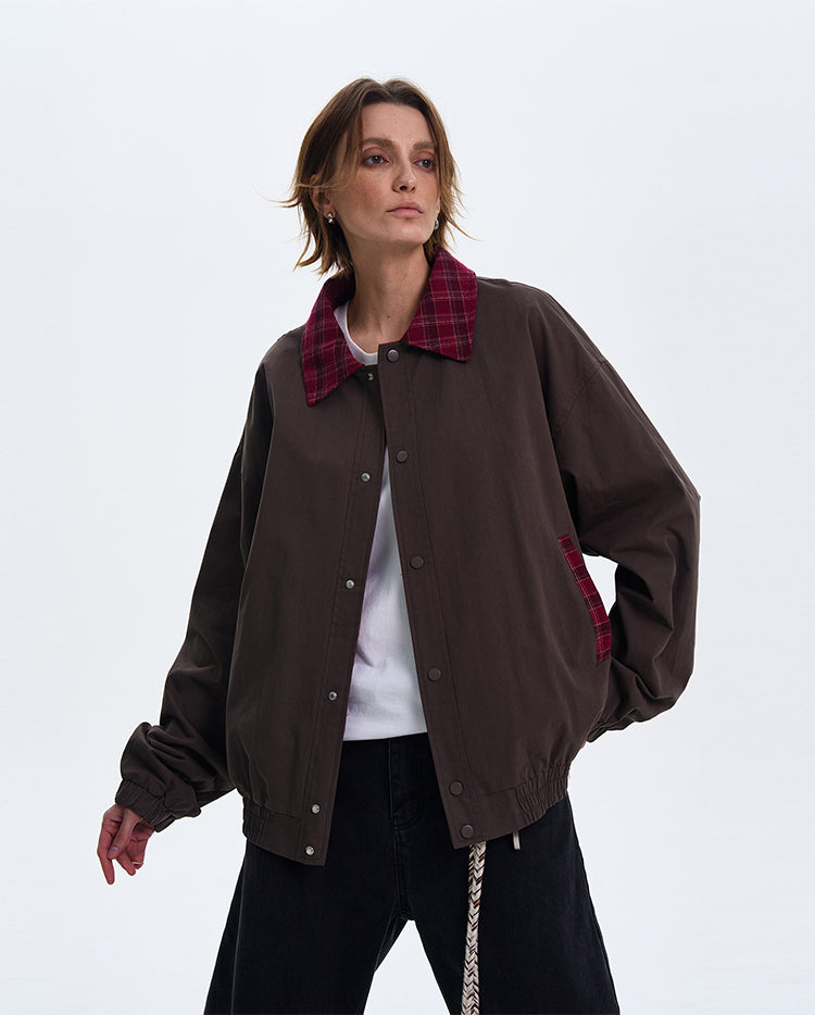 Checkered lapel jacket