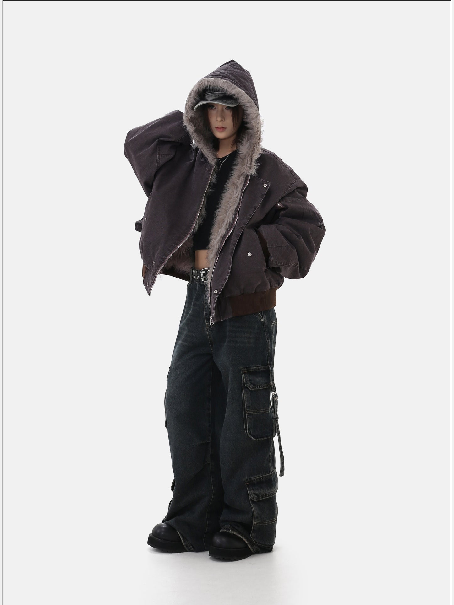 Wash-Damaged Heavyweight Hooded Jacket